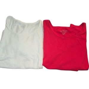 Chico's Sz. Large Red/white Short Sleeve Tshirt Bundle